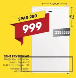 Punkt1 Senz fryseskab tilbud