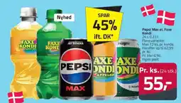 Fleggaard Pepsi Max el. Faxe Kondi tilbud