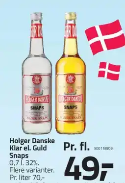 Fleggaard Holger Danske Klar el. Guld Snaps tilbud