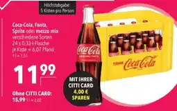 Citti Coca-Cola, Fanta, Sprite oder mezzo mix tilbud