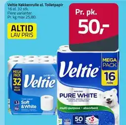 Fleggaard Veltie Køkkenrulle el. Toiletpapir tilbud