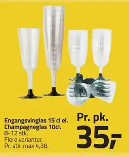 Fleggaard Engangsvinglas 15 cl el. Champagneglas 10cl tilbud