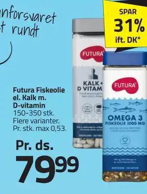 Fleggaard Futura Fiskeolie el. Kalk m. D-vitamin tilbud