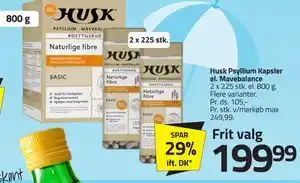 Fleggaard Husk Psyllium Kapsler el. Mavebalance tilbud