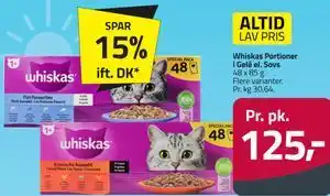 Fleggaard Whiskas Portioner i Gelé el. Sovs tilbud