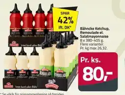 Fleggaard Bähncke Ketchup, Remoulade el. Salatmayonnaise tilbud