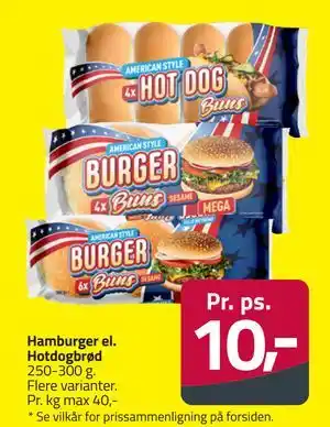 Fleggaard Hamburger el. Hotdogbrød tilbud