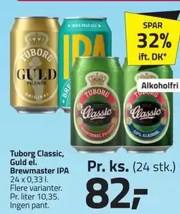 Fleggaard Tuborg Classic, Guld el. Brewmaster IPA tilbud