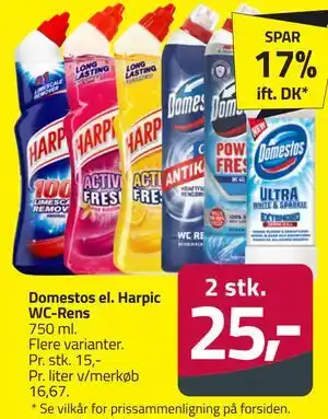 Fleggaard Domestos el. Harpic WC-Rens tilbud