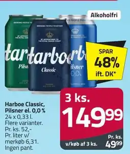 Fleggaard Harboe Classic, Pilsner el. 0,0 % tilbud