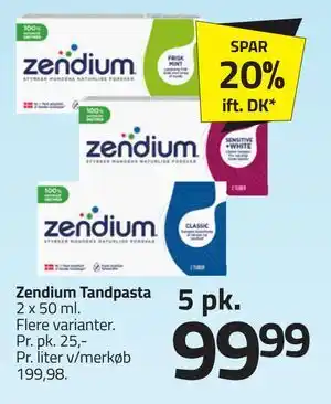 Fleggaard Zendium Tandpasta tilbud