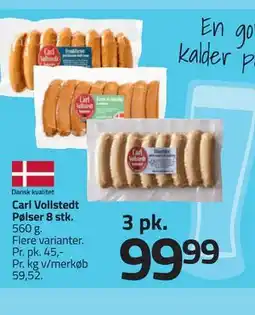 Fleggaard Carl Vollstedt Pølser 8 stk tilbud