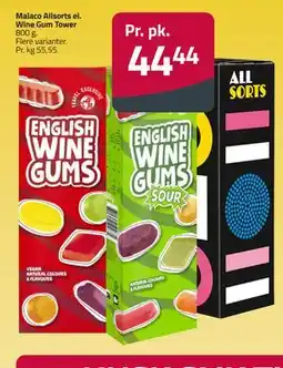 Fleggaard Malaco Allsorts el. Wine Gum Tower tilbud