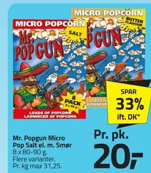 Fleggaard Mr. Popgun Micro Pop Salt el. m. Smør tilbud