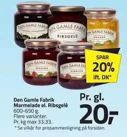Fleggaard Den Gamle Fabrik Marmelade el. Ribsgelé tilbud