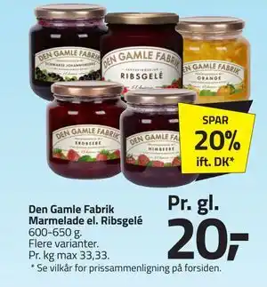 Fleggaard Den Gamle Fabrik Marmelade el. Ribsgelé tilbud