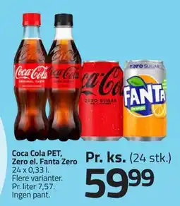 Fleggaard Coca Cola PET, Zero el. Fanta Zero tilbud