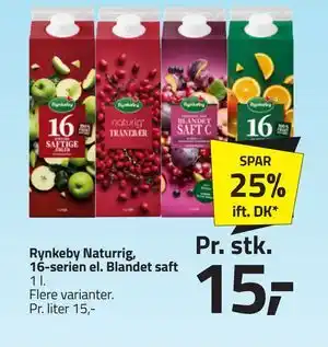 Fleggaard Rynkeby Naturrig, 16-serien el. Blandet saft tilbud