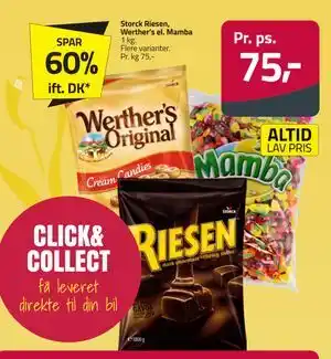 Fleggaard Storck Riesen, Werther’s el. Mamba tilbud