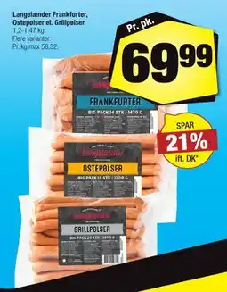 Calle Langelænder Frankfurter, Ostepølser el. Grillpølser tilbud
