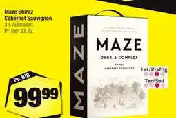 Calle Maze Shiraz Cabernet Sauvignon tilbud
