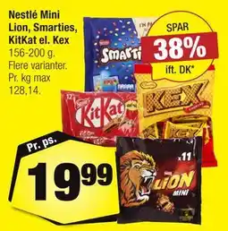 Calle Nestlé Mini Lion, Smarties, KitKat el. Kex tilbud