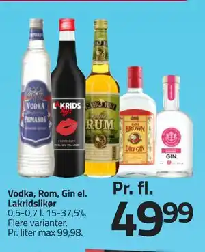 Fleggaard Vodka, Rom, Gin el. Lakridslikør tilbud