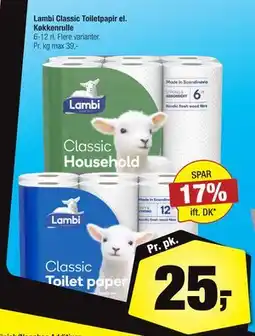 Calle Lambi Classic Toiletpapir el. Køkkenrulle tilbud