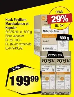 Calle Husk Psyllium Mavebalance el. Kapsler tilbud