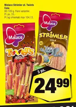 Calle Malaco Strimler el. Twists Cola tilbud
