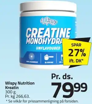 Fleggaard Wispy Nutrition Kreatin tilbud
