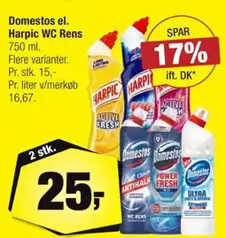 Calle Domestos el. Harpic WC Rens tilbud