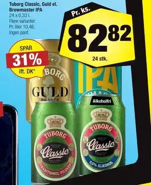Calle Tuborg Classic, Guld el. Brewmaster IPA tilbud
