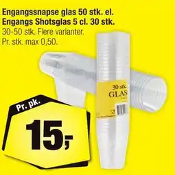 Calle Engangssnapse glas 50 stk. el. Engangs Shotsglas 5 cl. 30 stk tilbud
