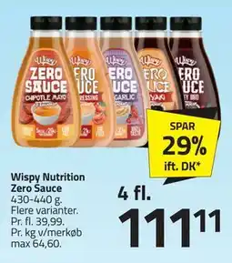 Fleggaard Wispy Nutrition Zero Sauce tilbud