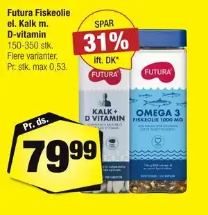 Calle Futura Fiskeolie el. Kalk m. D-vitamin tilbud