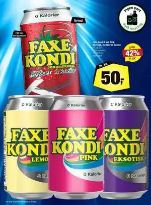 Calle Faxe Kondi 0 kal. Pink, Eksotisk, Jordbær el. Lemon tilbud