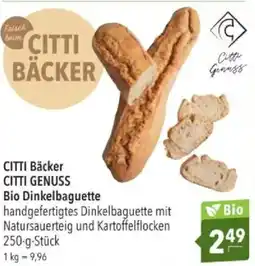 Citti CITTI Bäcker CITTI GENUSS Bio Dinkelbaguette tilbud