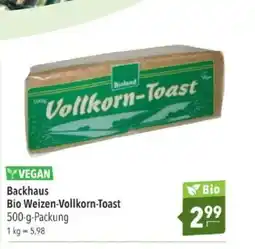 Citti YVEGAN Backhaus Bio Weizen-Vollkorn-Toast tilbud