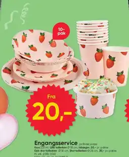 BigDollar Engangsservice jordbæer, papp tilbud