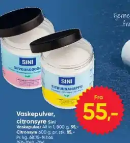 BigDollar Vaskepulver, citronsyre Sini tilbud