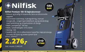 Nilfisk Premium 180-10 højtryksrenser
