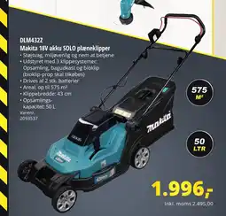 10-4 Byggecenter DLM432Z Makita 18V akku SOLO plæneklipper tilbud