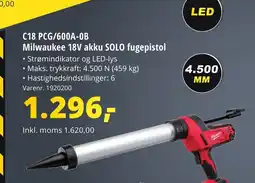 10-4 Byggecenter C18 PCG/600A-OB Milwaukee 18V akku SOLO fugepistol tilbud