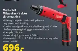10-4 Byggecenter M4 D-202B Milwaukee 4V akku tilbud