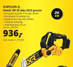 10-4 Byggecenter DCMPS520N-XJ Dewalt 18V XR akku SOLO grensav tilbud