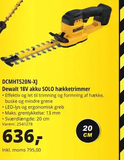 10-4 Byggecenter DCMHT520N-XJ Dewalt 18V akku SOLO hækketrimmer tilbud