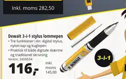10-4 Byggecenter Dewalt 3-i-1 stylus lommepen tilbud