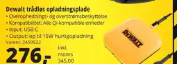 10-4 Byggecenter Dewalt trådløs opladningsplade tilbud