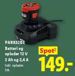 Lidl PARKSIDE Batteri og oplader 12 V tilbud